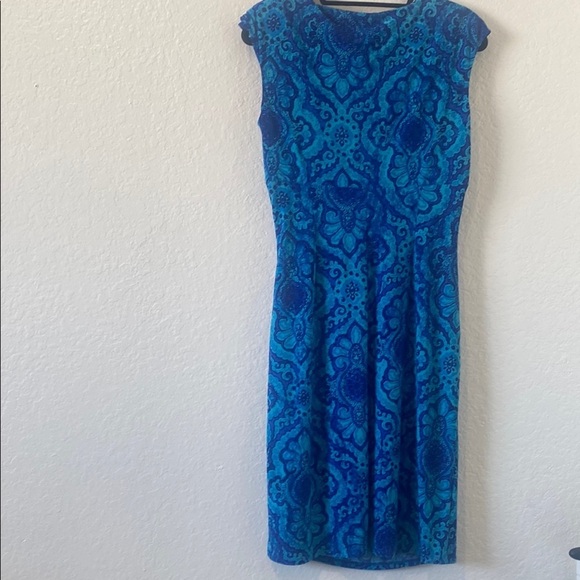 Midi Ralph Lauren Blue Sleeveless Dress - Picture 3 of 6